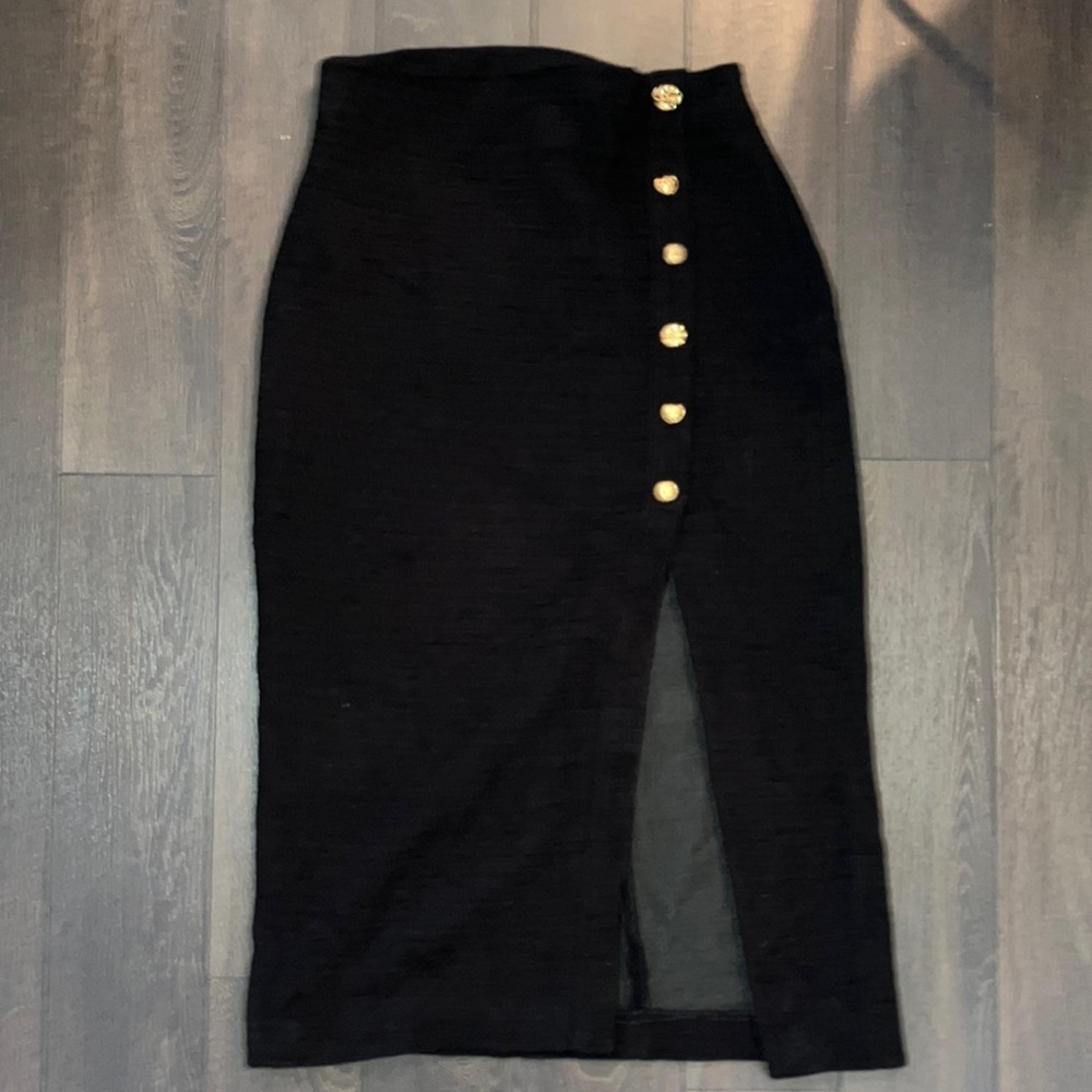 Midi slit black skirt - Picture 6 of 11